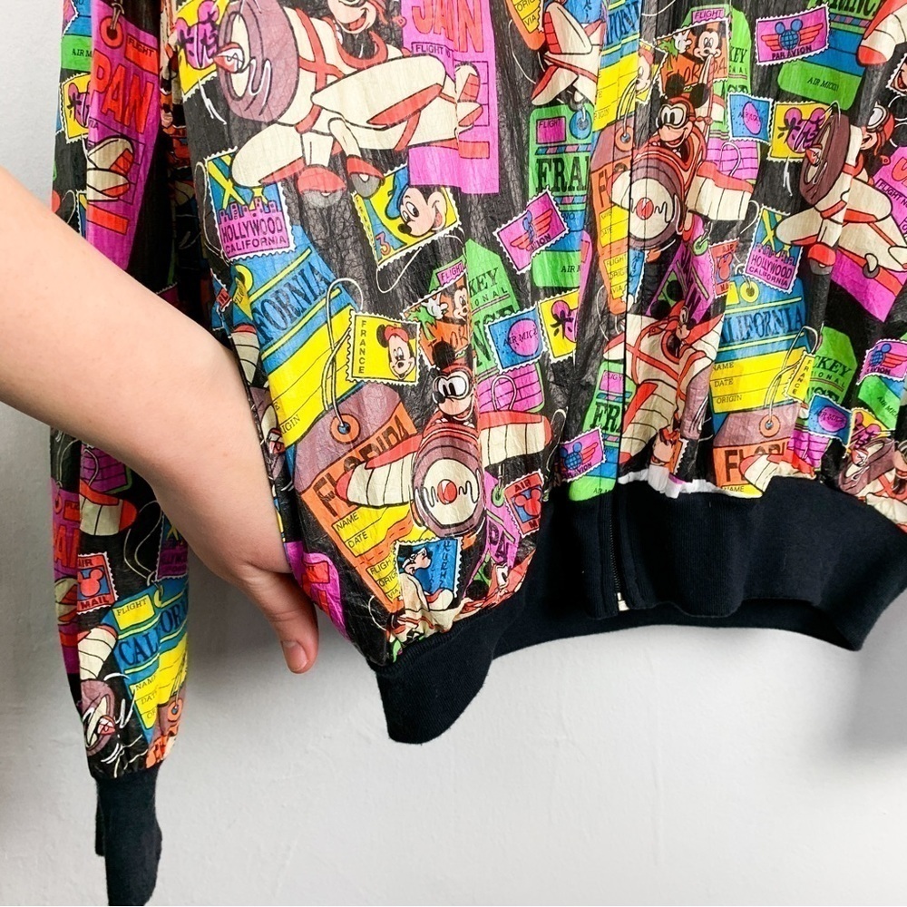NWOT Vintage 90s Disney Originals Mickey Mouse Cartoon Print Tyvek Jacket Sz L - Picture 8 of 9